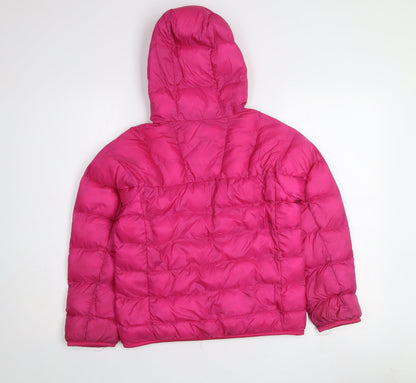 32 Degrees Girls Pink Hooded Puffer Jacket 9-10 Years Winter Coat Quilted