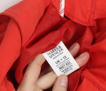Marks and Spencer Women’s Red Buttoned Twill Jacket UK 12