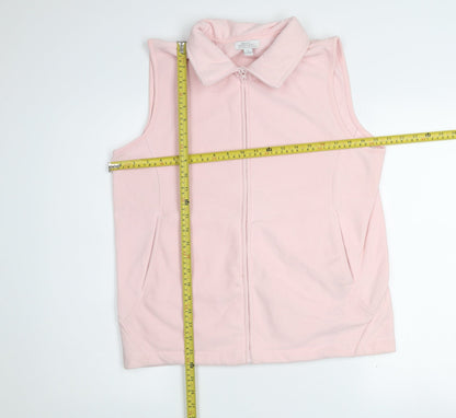 Great Northwest Womens Pink Fleece Waistcoat M Full Zip Pockets Casual