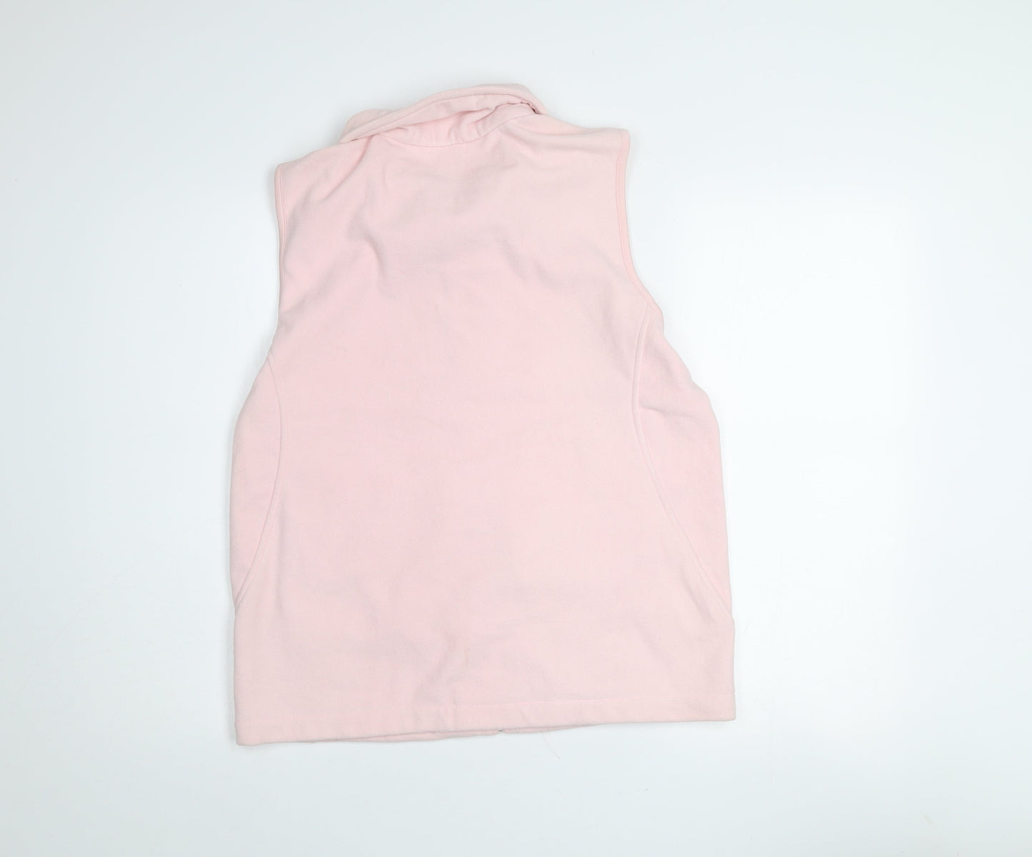 Great Northwest Womens Pink Fleece Waistcoat M Full Zip Pockets Casual