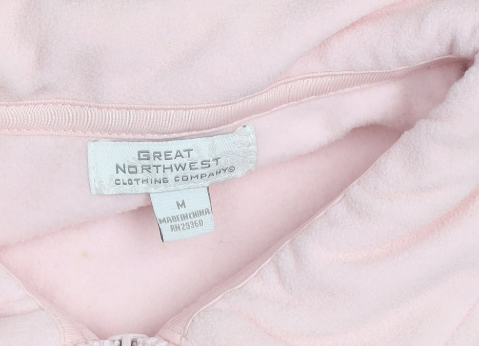 Great Northwest Womens Pink Fleece Waistcoat M Full Zip Pockets Casual