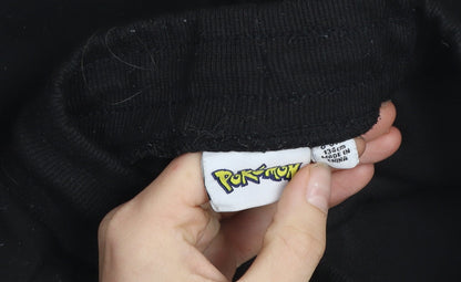 Pokémon Boys Black Jogger Sweatpants 9-10 Years Elastic Waist Tapered Fit