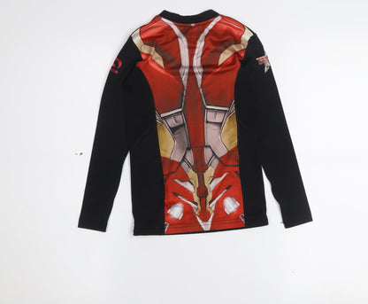 Sondico Boys Iron Man Long Sleeve Compression T-Shirt 7-8 Years Red Marvel