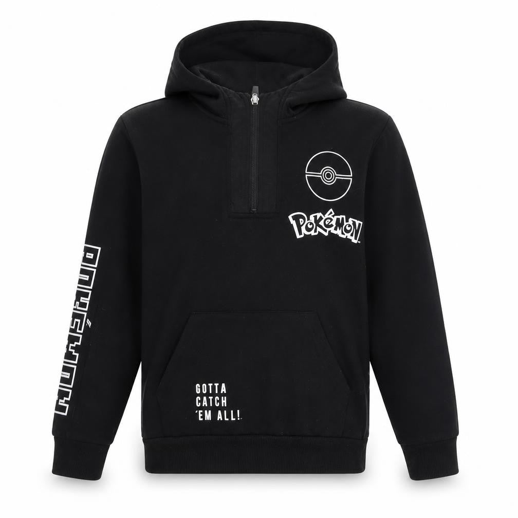 Pokémon Boys Black Charizard Half Zip Hoodie 8-9 Years 1/2 Zip Graphic Print