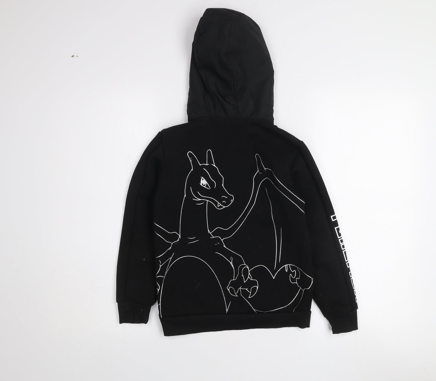 Pokémon Boys Black Charizard Half Zip Hoodie 8-9 Years 1/2 Zip Graphic Print