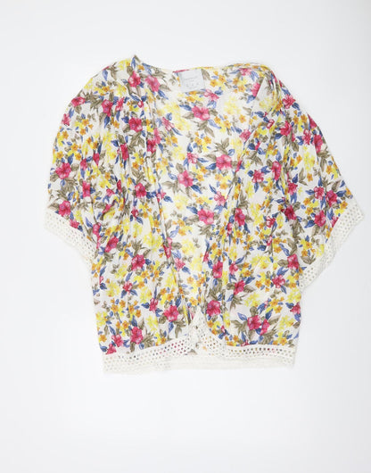 Zara Women Multicoloured Floral Lace Trim Cover Up Size 12