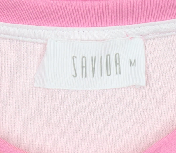 Savida Pink Bow Pullover Sweatshirt Medium Womens Casual