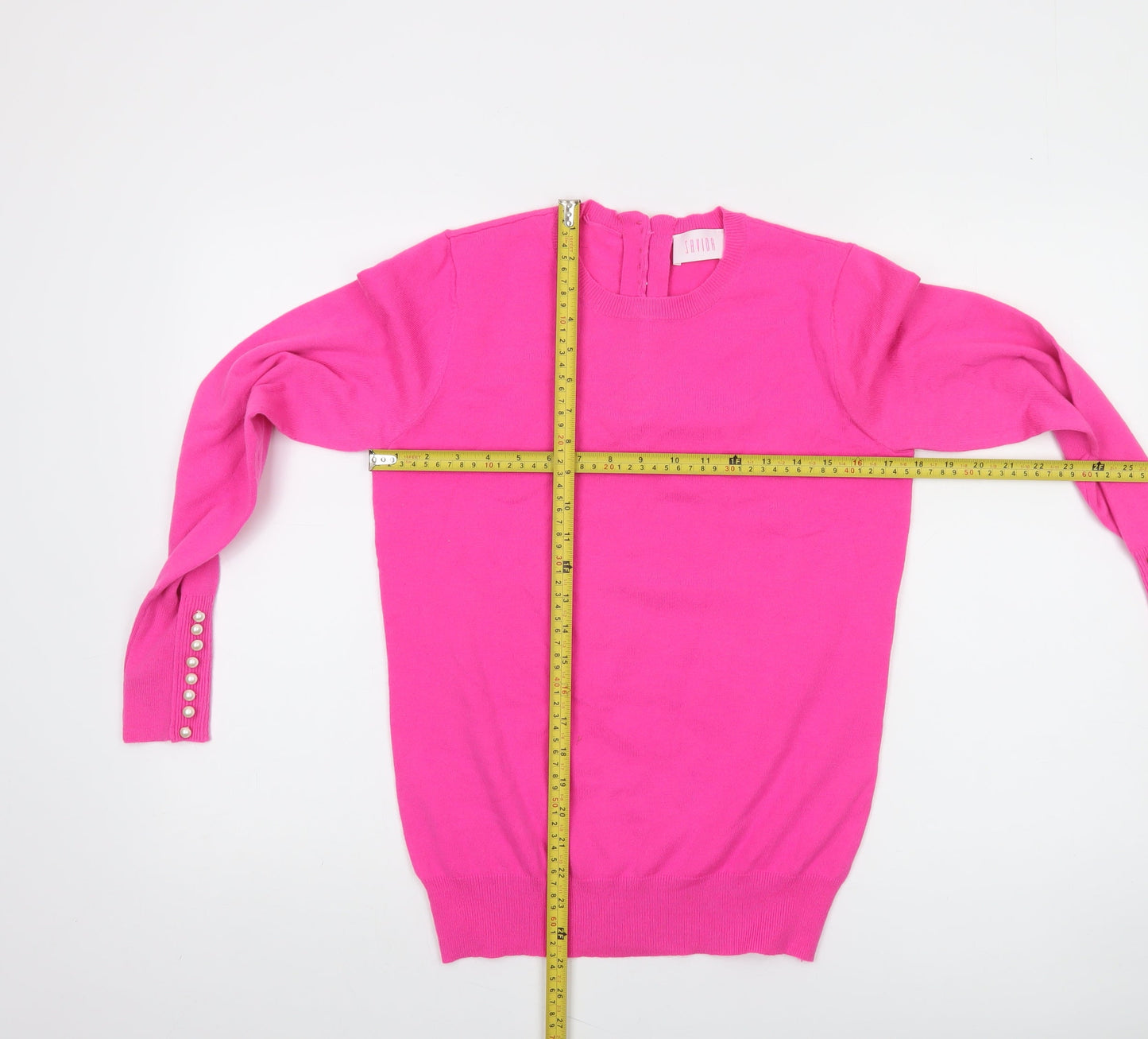 Savida Women's Pink Crew Neck Long Sleeve Jumper Size 10