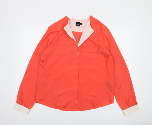 ASOS Women's Orange Long Sleeve Blouse Size 12 Polyester Casual Top