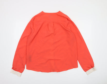 ASOS Women's Orange Long Sleeve Blouse Size 12 Polyester Casual Top