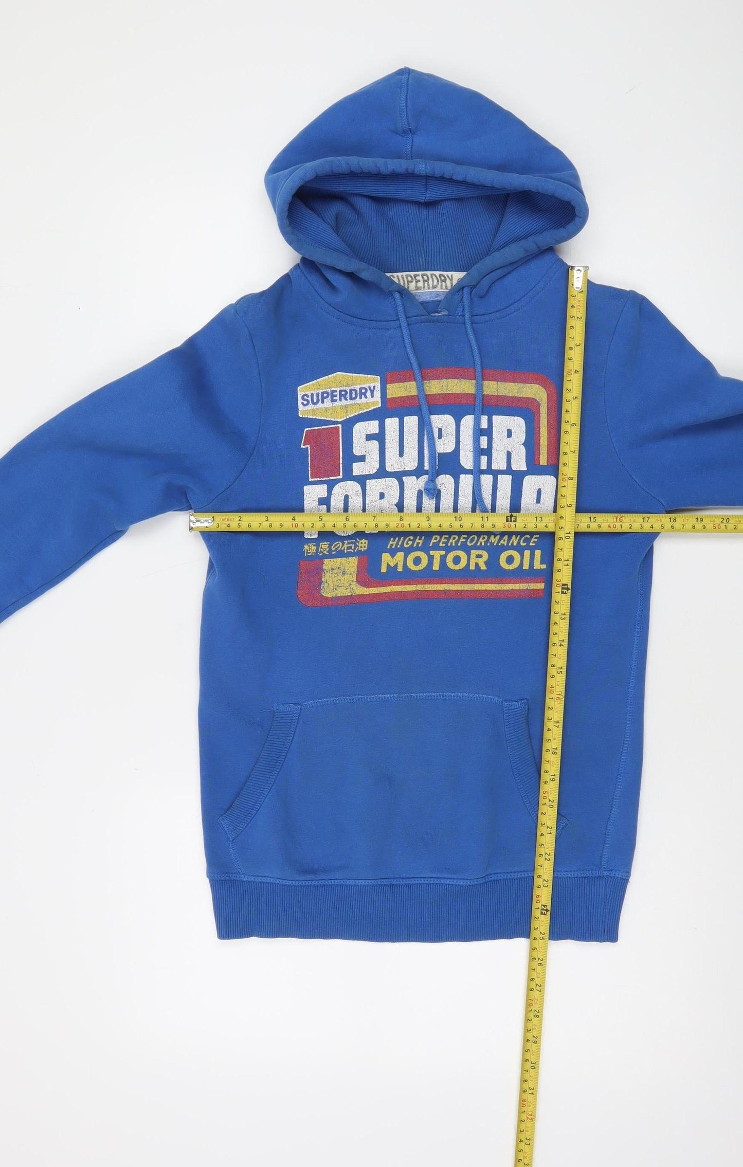 Superdry Blue Women's Small Pullover Hoodie Graphic Print