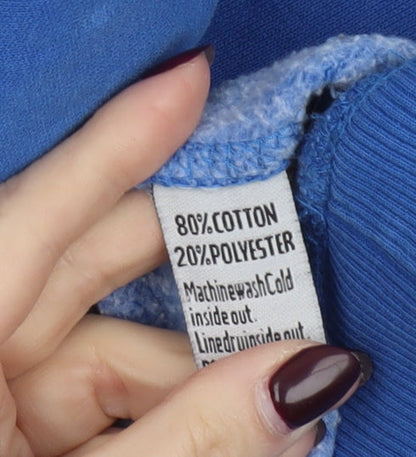 Superdry Blue Women's Small Pullover Hoodie Graphic Print