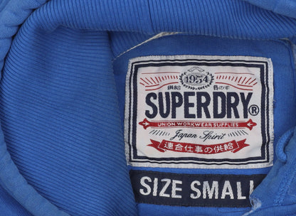 Superdry Blue Women's Small Pullover Hoodie Graphic Print
