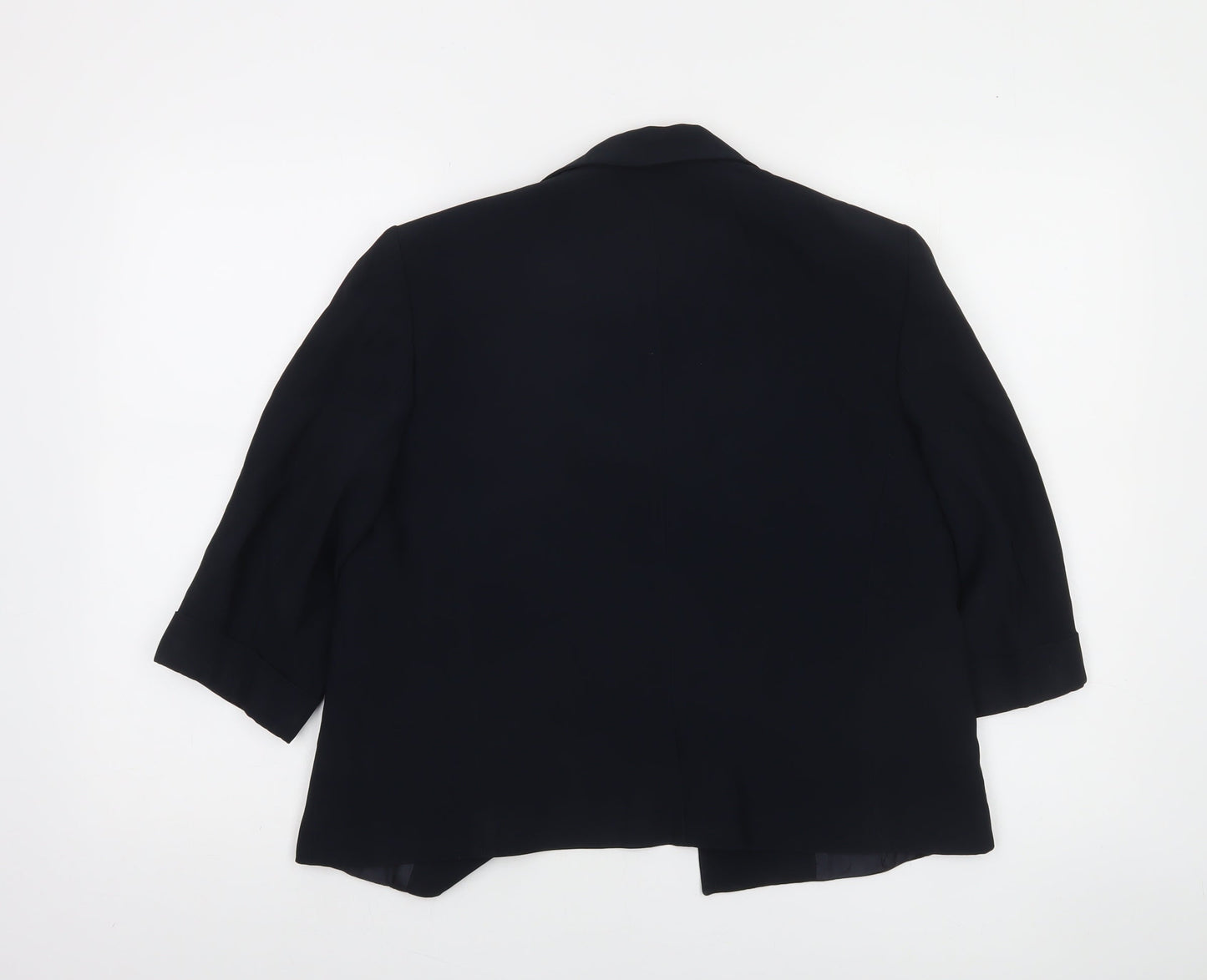 Marella Women's Black Regular Fit 3/4 Sleeve Lined Blazer Jacket UK 12
