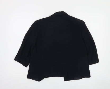 Marella Women's Black Regular Fit 3/4 Sleeve Lined Blazer Jacket UK 12