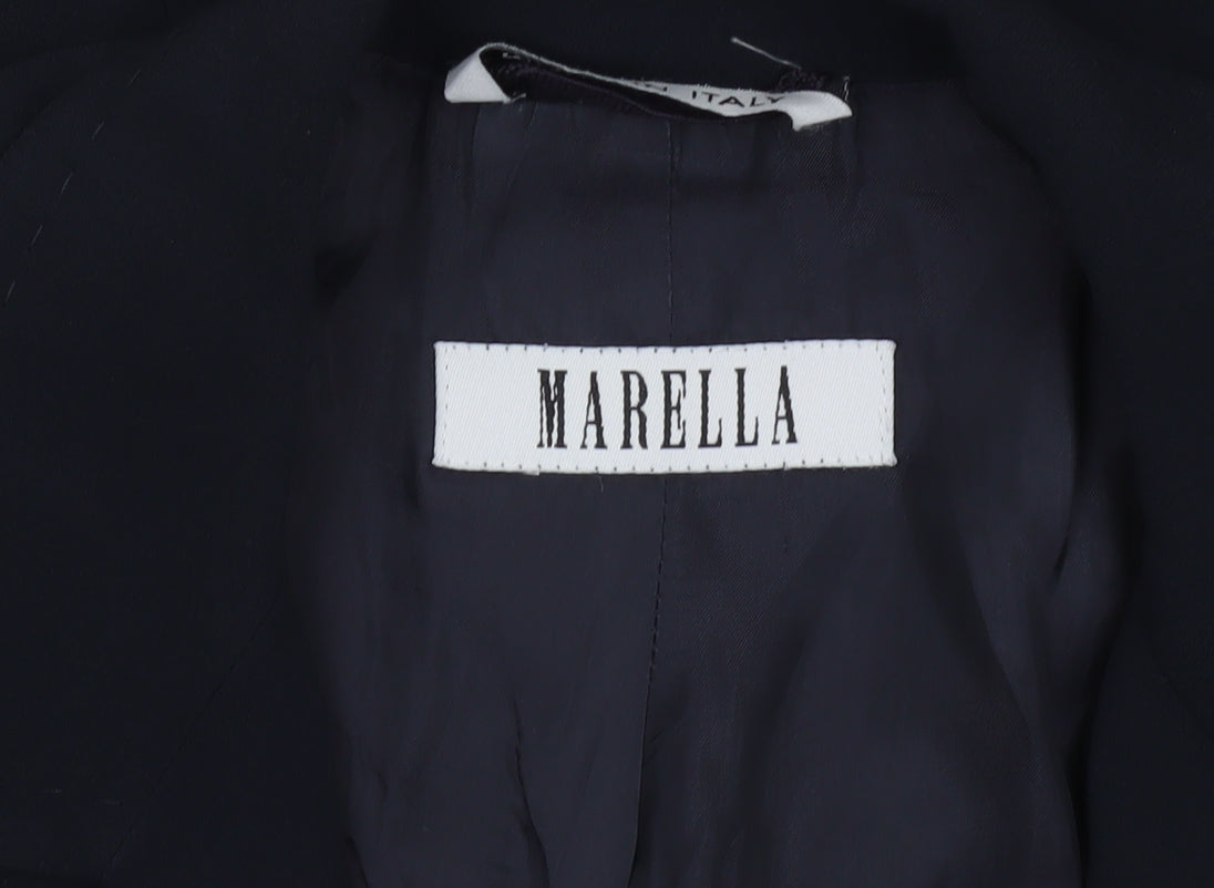 Marella Women's Black Regular Fit 3/4 Sleeve Lined Blazer Jacket UK 12