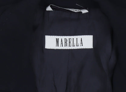 Marella Women's Black Regular Fit 3/4 Sleeve Lined Blazer Jacket UK 12