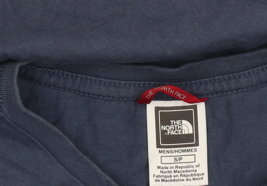 The North Face Men's Blue Small Cotton Outdoor Graphic T-Shirt