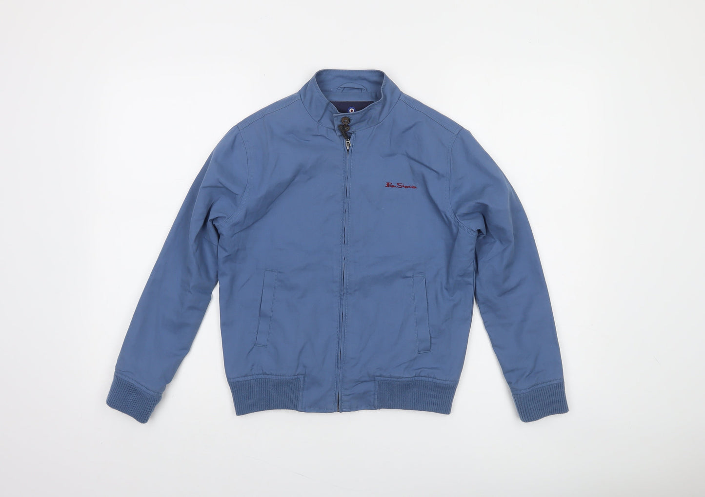 Ben Sherman Boys Blue Cotton Bomber Jacket 10-11 Years Full Zip Casual