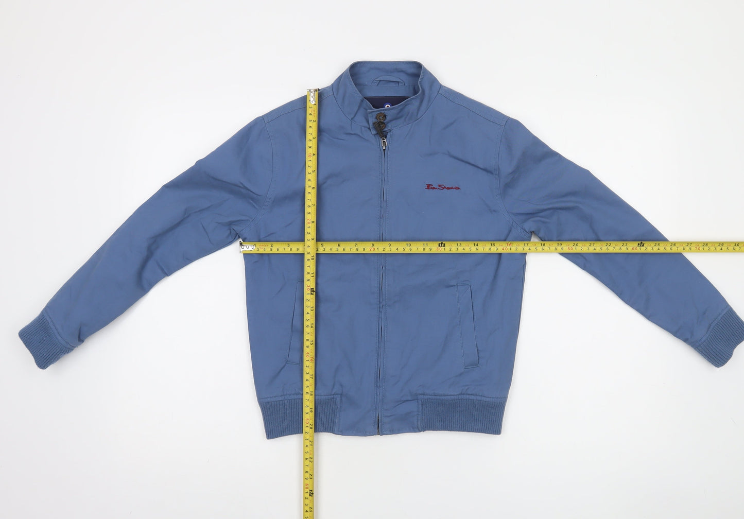 Ben Sherman Boys Blue Cotton Bomber Jacket 10-11 Years Full Zip Casual
