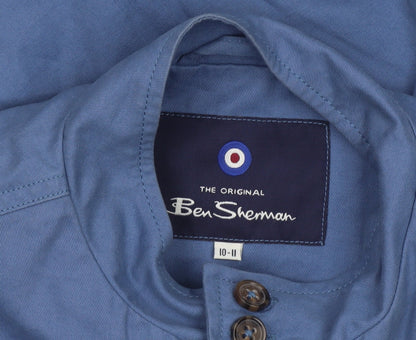 Ben Sherman Boys Blue Cotton Bomber Jacket 10-11 Years Full Zip Casual