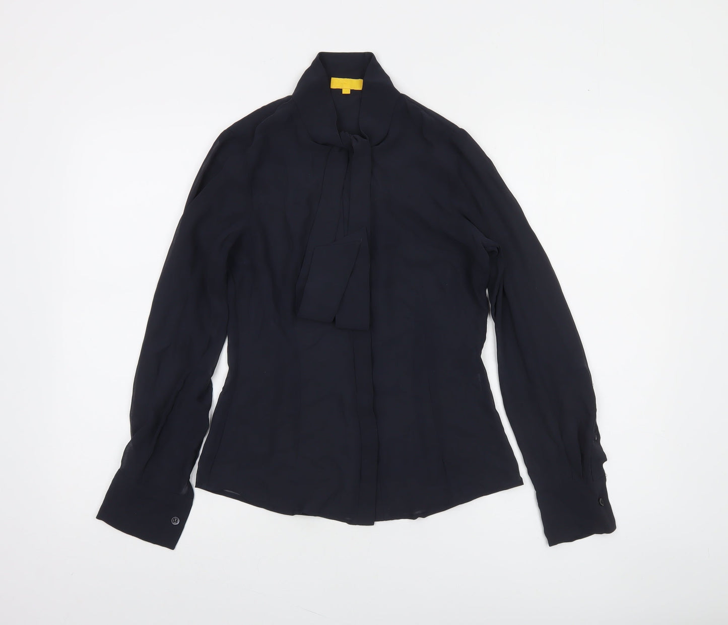 The Uniform Studio Women's Black Chiffon Tie Neck Blouse Size 8