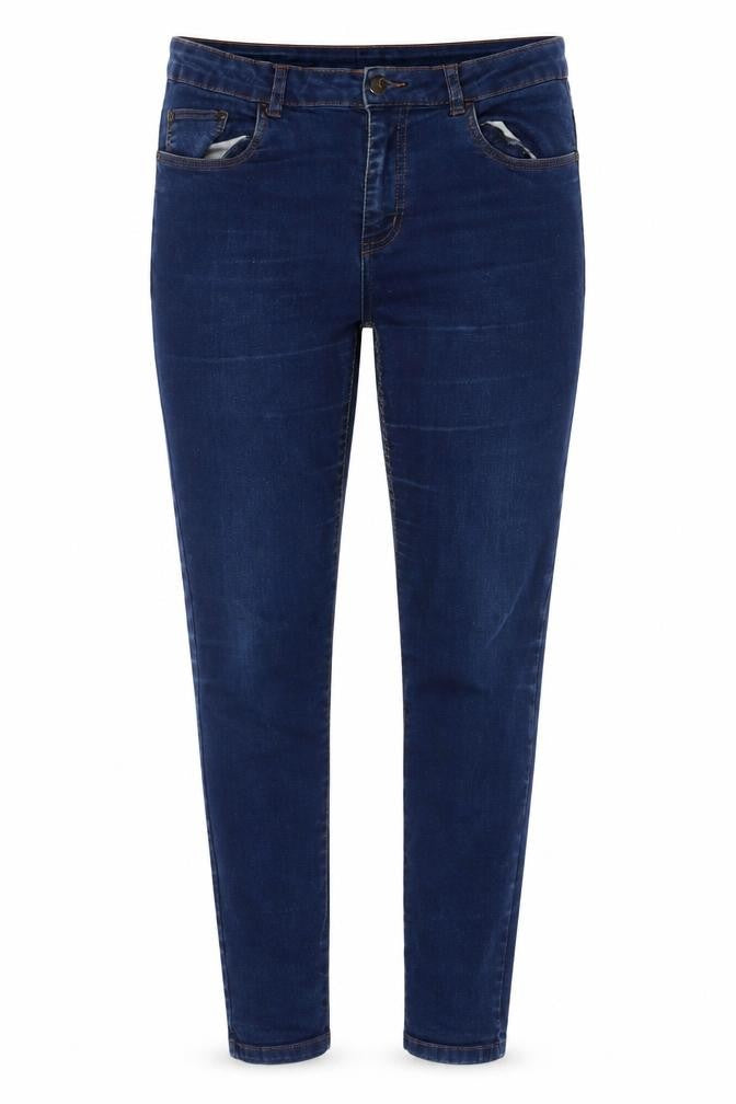 Front view of b.young Women's Blue Skinny Stretch Jeans, size 10