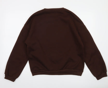 SHEIN Womens Brown Chicago Basketball Print Pullover Sweatshirt XL