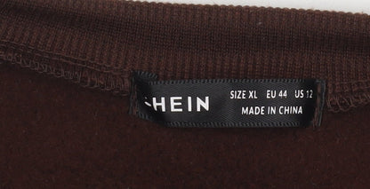 SHEIN Womens Brown Chicago Basketball Print Pullover Sweatshirt XL