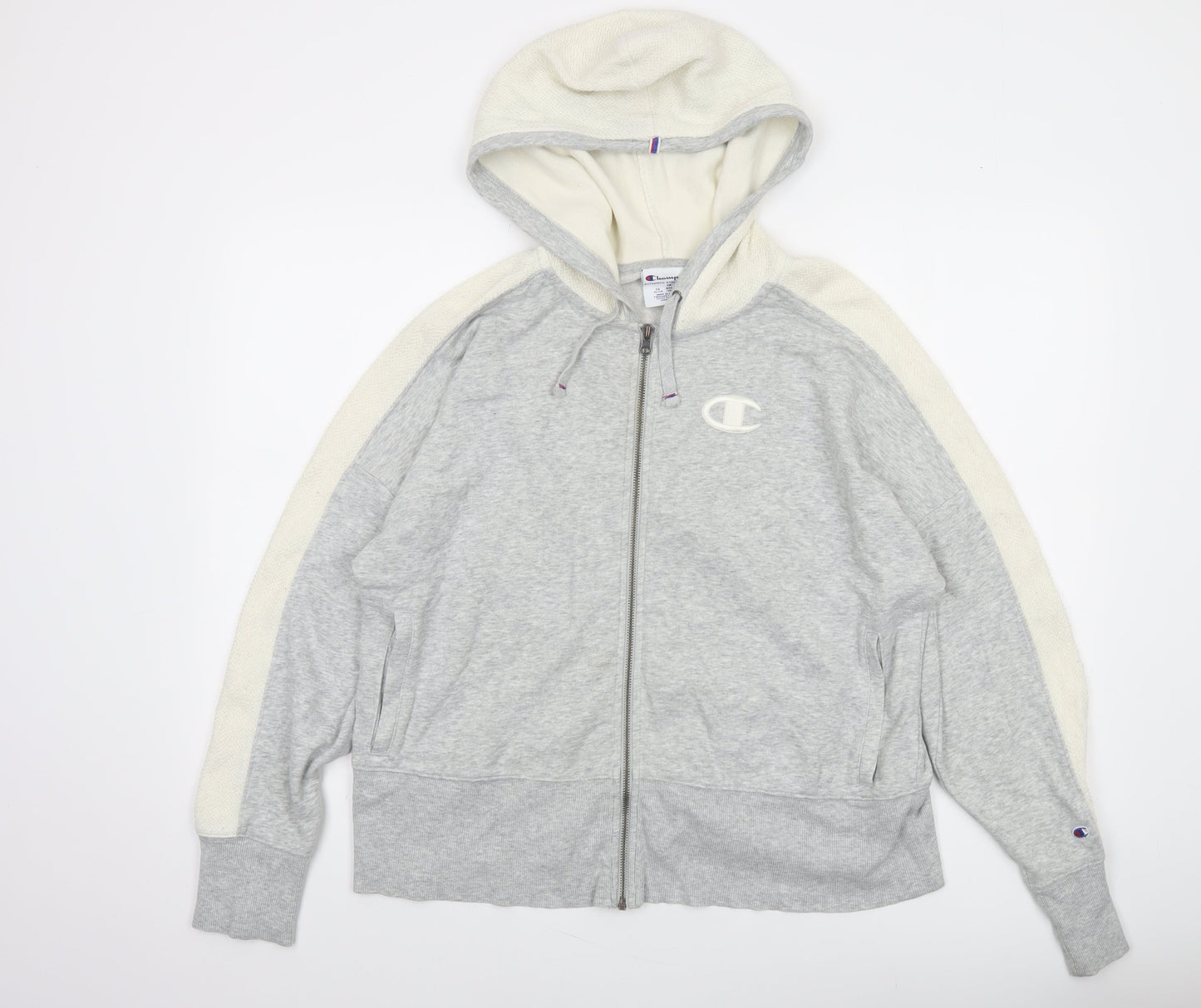 Champion Women’s Grey Full Zip Hoodie 1X Cotton Blend Athleticwear