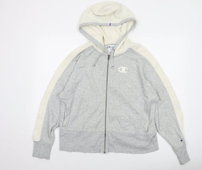 Champion Women’s Grey Full Zip Hoodie 1X Cotton Blend Athleticwear