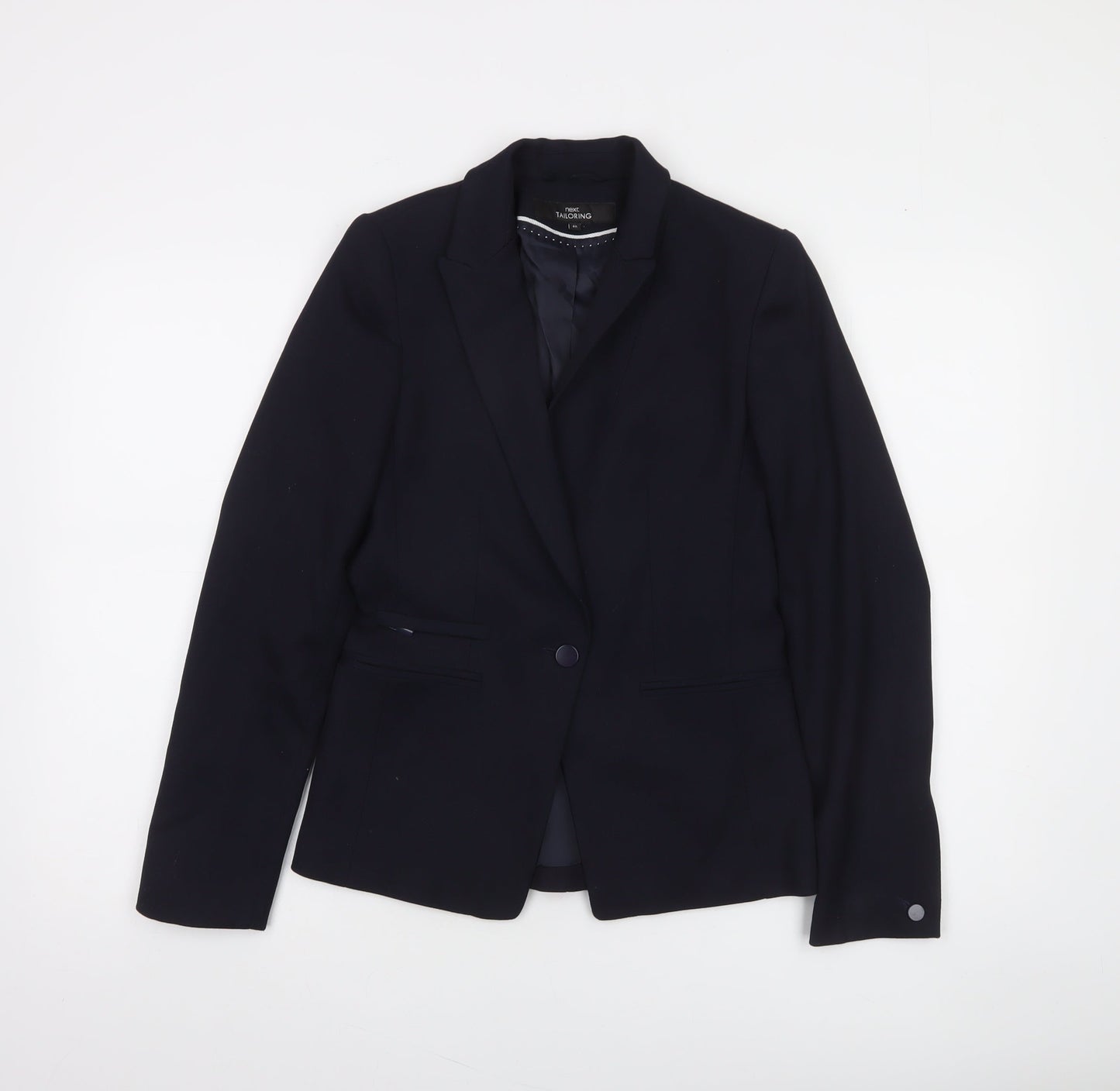 Next Women Black Tailored One-Button Blazer Size 6 Classic Fit