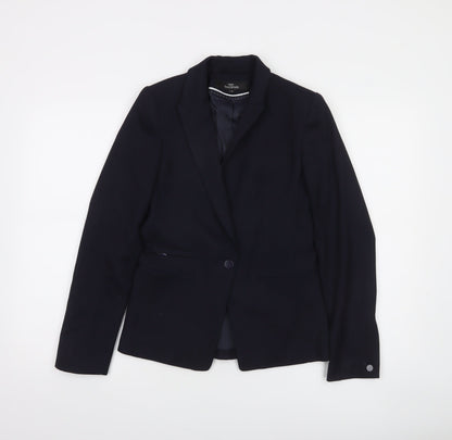 Next Women Black Tailored One-Button Blazer Size 6 Classic Fit