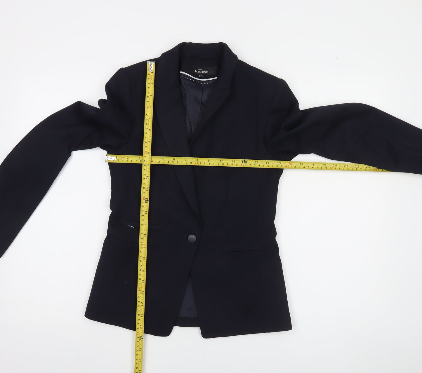 Next Women Black Tailored One-Button Blazer Size 6 Classic Fit