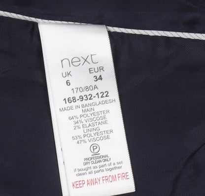 Next Women Black Tailored One-Button Blazer Size 6 Classic Fit