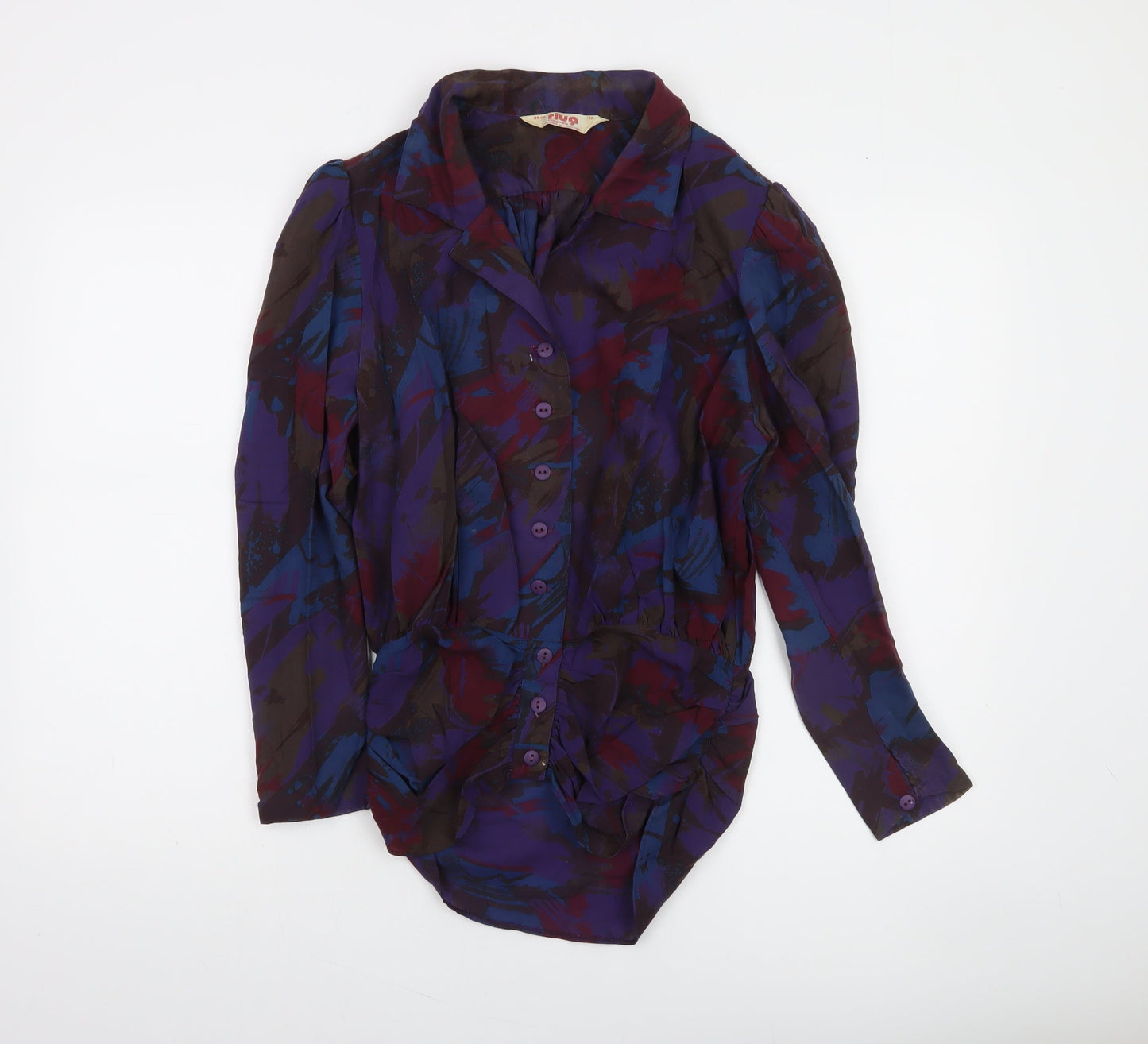 Riva Craigmere Women's Multicoloured Long Sleeve Viscose Blouse Size 12
