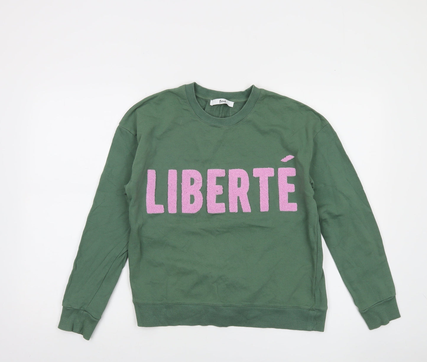 Find Women Green LIBERTÉ Cotton Sweatshirt UK 8 Crew Neck Long Sleeve