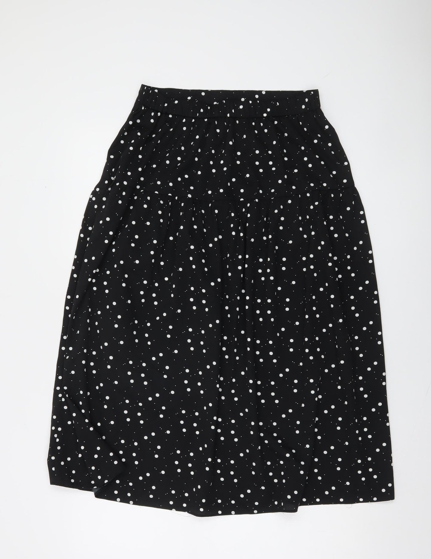 Dunnes Women Black Polka Dot A-Line Knee Length Skirt Size 10