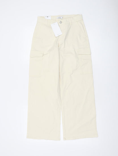 Name It Girls Beige Cargo Trousers 12 Years Cotton Blend Regular Fit