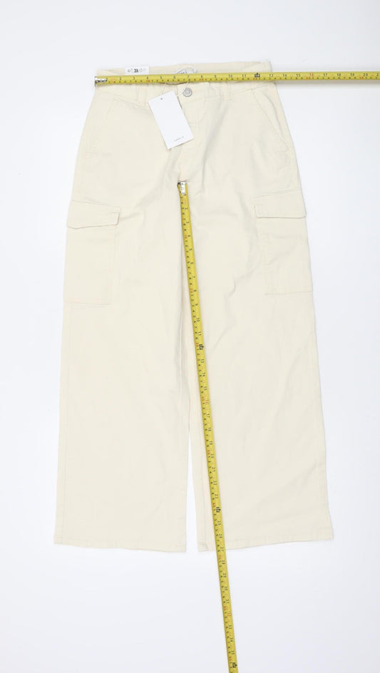 Name It Girls Beige Cargo Trousers 12 Years Cotton Blend Regular Fit