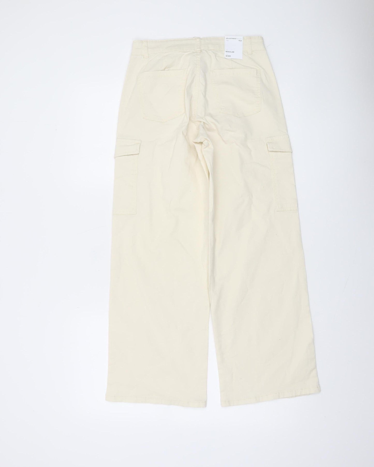 Name It Girls Beige Cargo Trousers 12 Years Cotton Blend Regular Fit