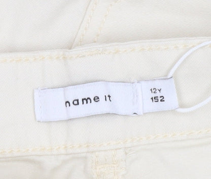 Name It Girls Beige Cargo Trousers 12 Years Cotton Blend Regular Fit