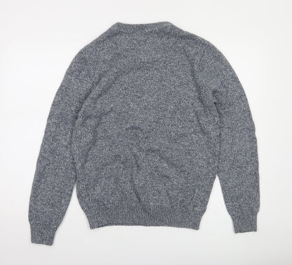Maine New England Mens Grey V-Neck Knit Jumper Size M Classic Style