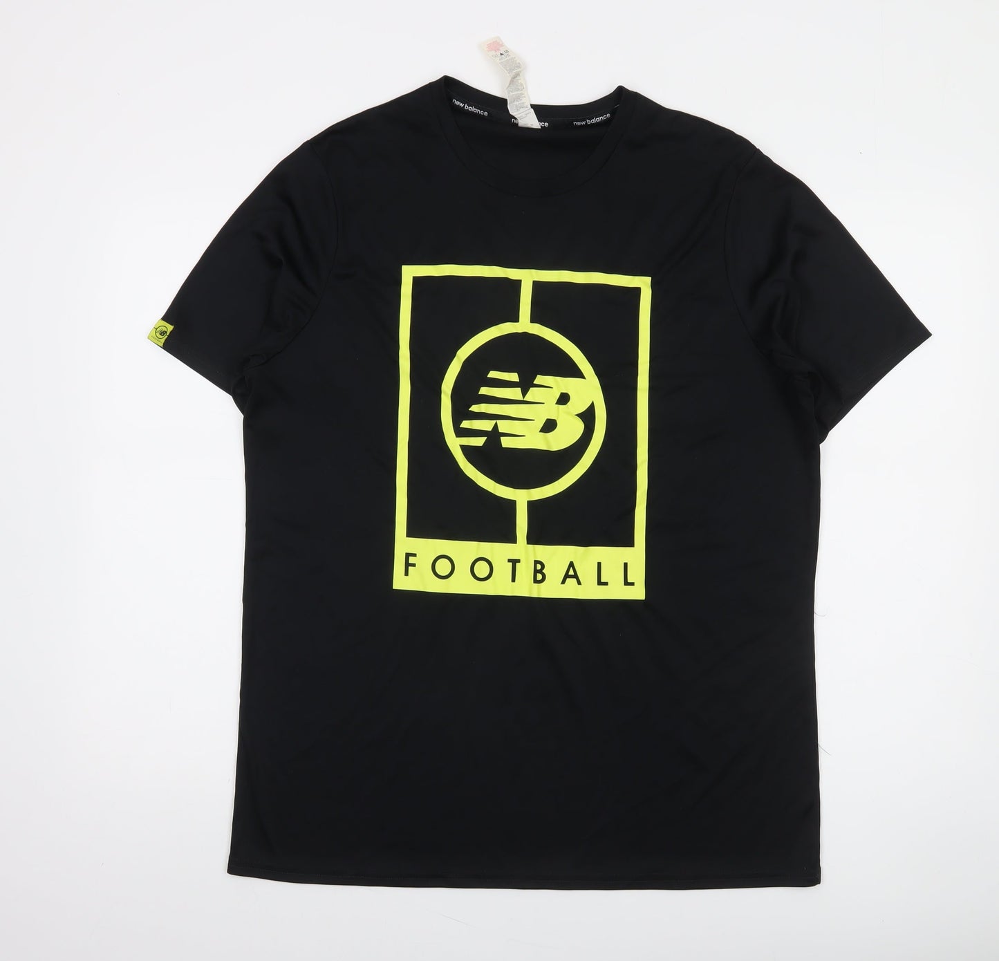 New Balance Men's Black XL Football T-Shirt with Logo Graphic
