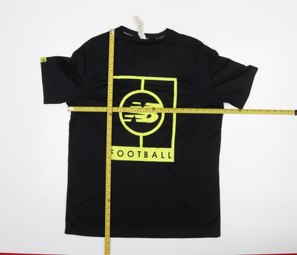New Balance Men's Black XL Football T-Shirt with Logo Graphic
