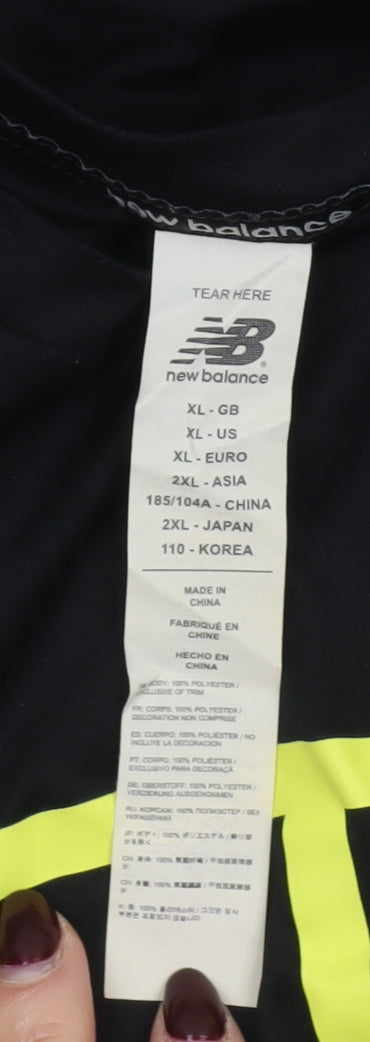 New Balance Men's Black XL Football T-Shirt with Logo Graphic