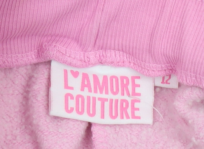 L'Amore Couture Women's Pink Fleece Sweatpants Size 12