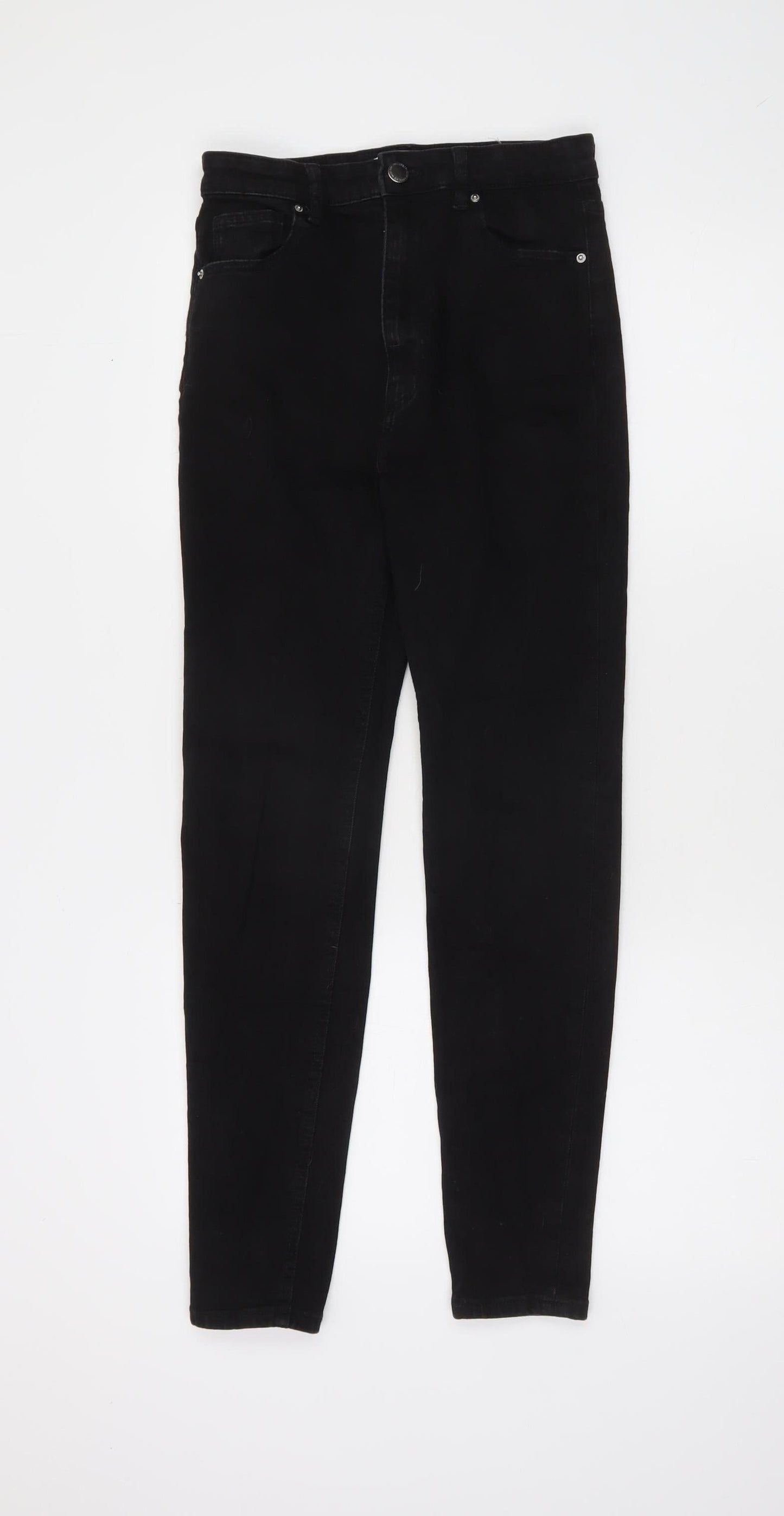 Pull&Bear Womens Black Skinny Slim Fit Mid Rise Stretch Jeans Size 8