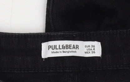 Pull&Bear Womens Black Skinny Slim Fit Mid Rise Stretch Jeans Size 8