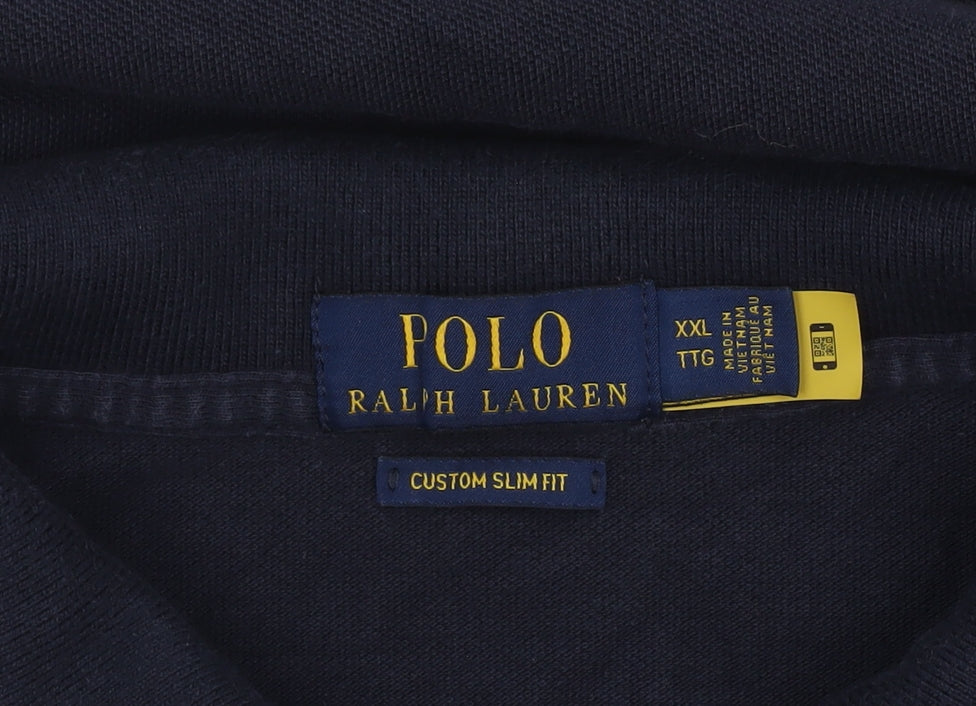 Ralph Lauren Men's Blue 2XL Custom Slim Fit Polo Shirt